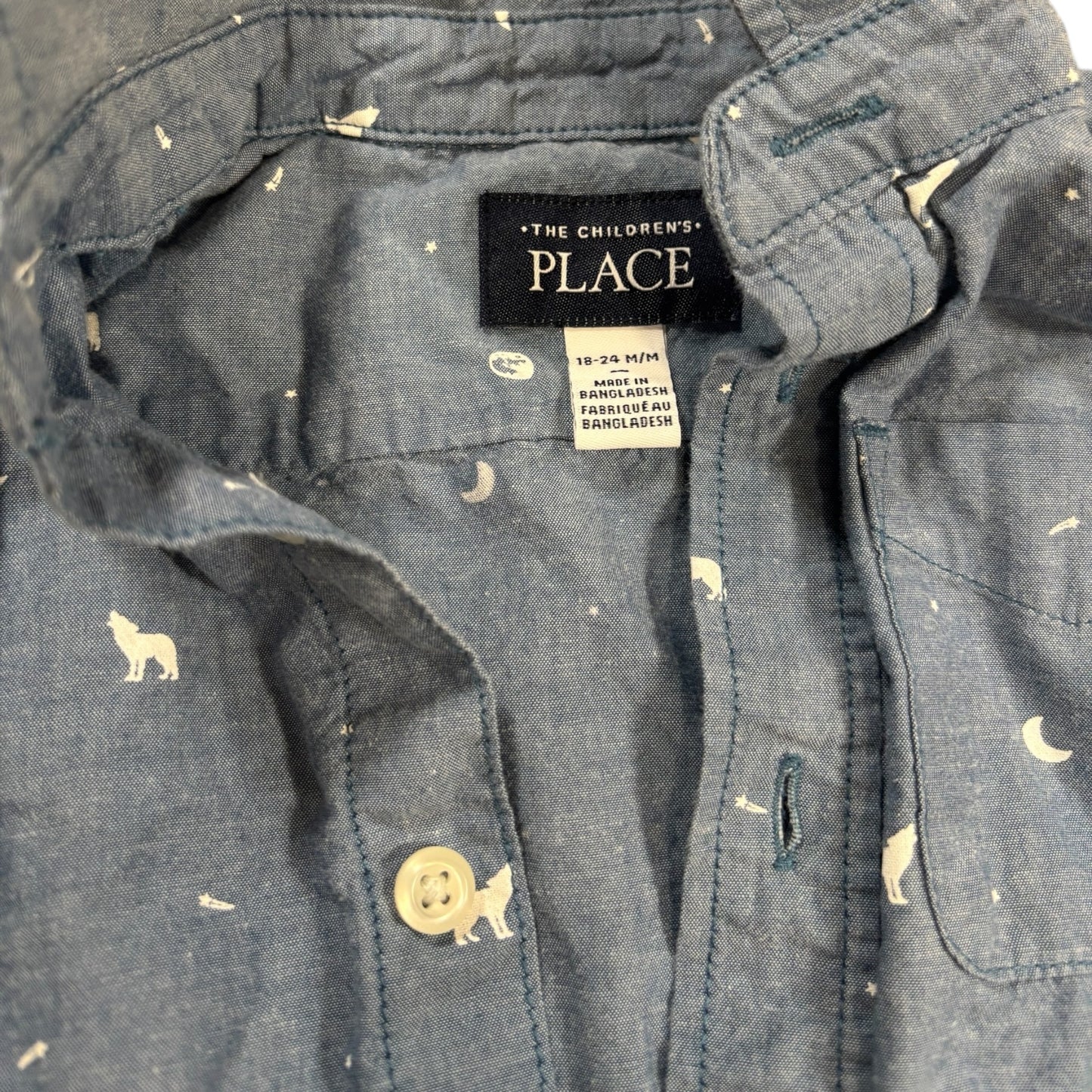 Children's Place wolf long sleeve button up