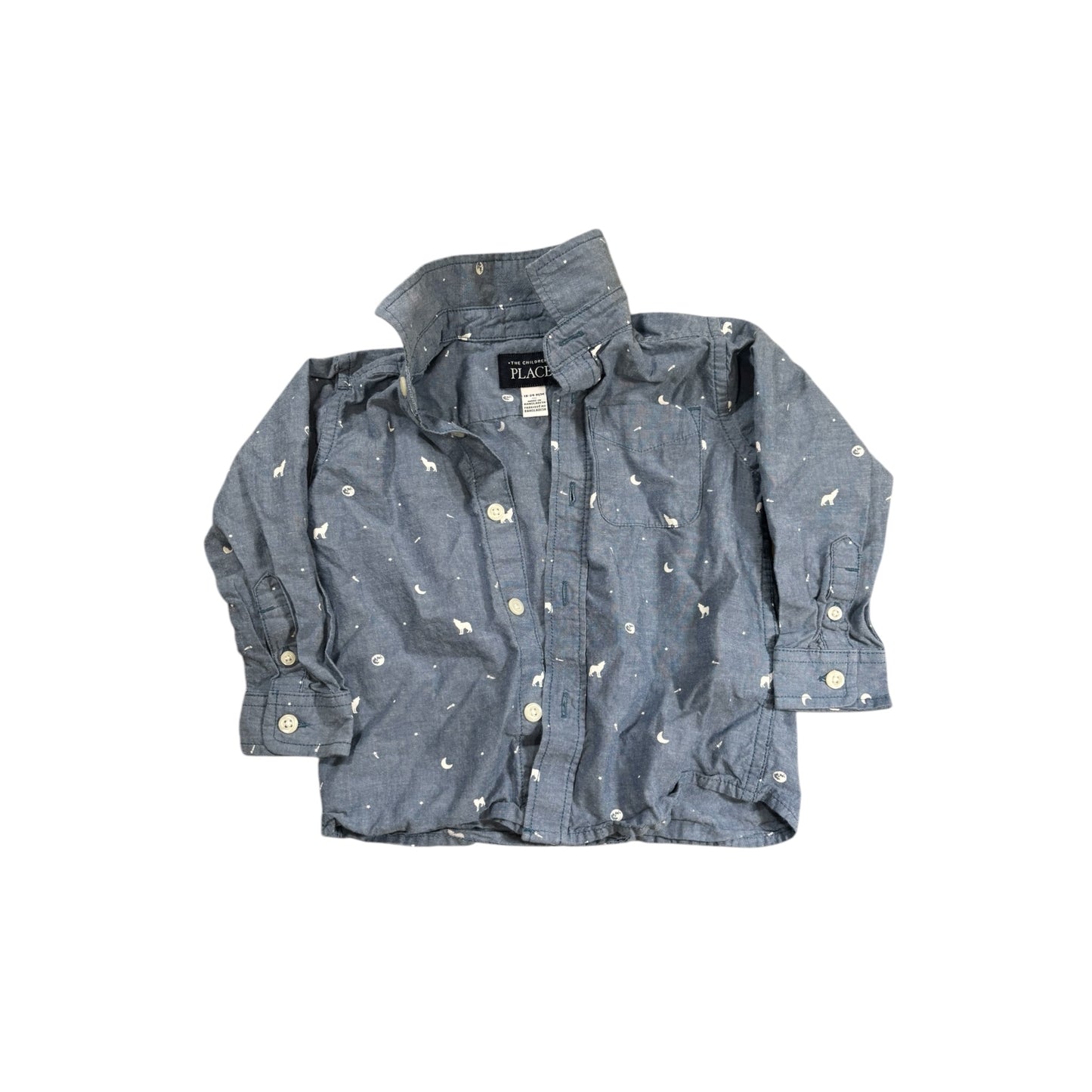 Children's Place wolf long sleeve button up