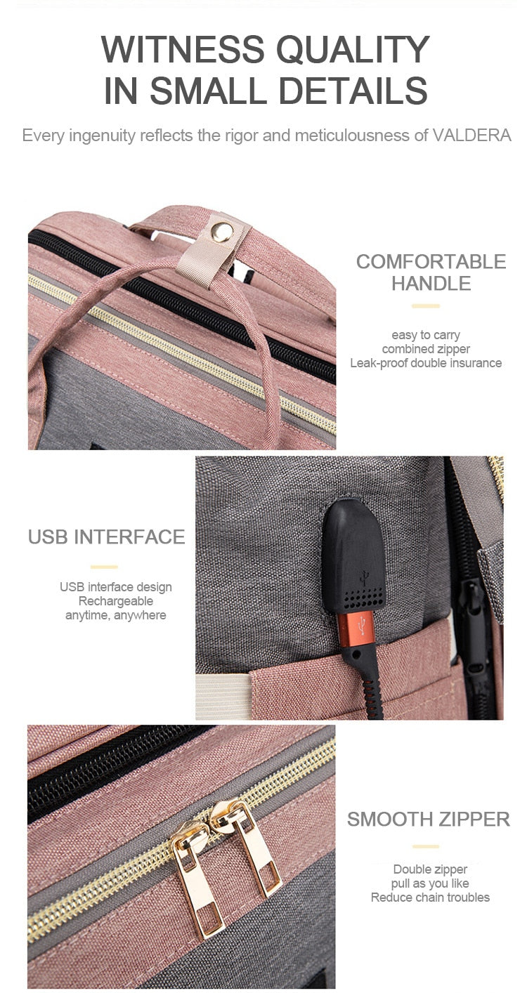 Large capacity Lightweight Portable Bag with Folding Crib Bed