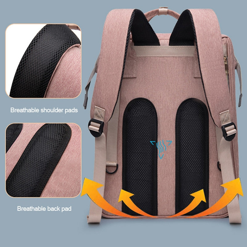 Large capacity Lightweight Portable Bag with Folding Crib Bed