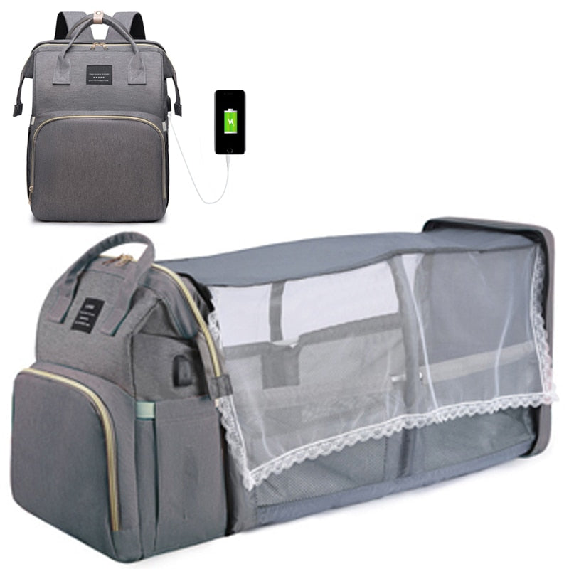 Large capacity Lightweight Portable Bag with Folding Crib Bed