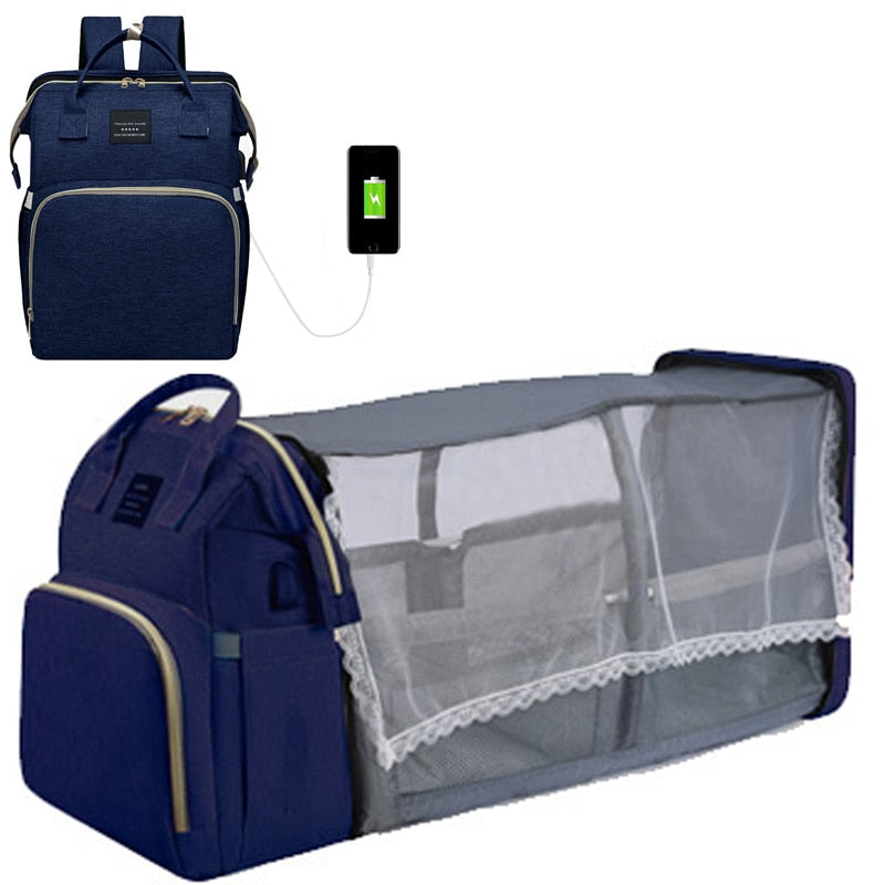 Large capacity Lightweight Portable Bag with Folding Crib Bed