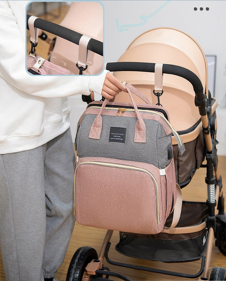 Large capacity Lightweight Portable Bag with Folding Crib Bed