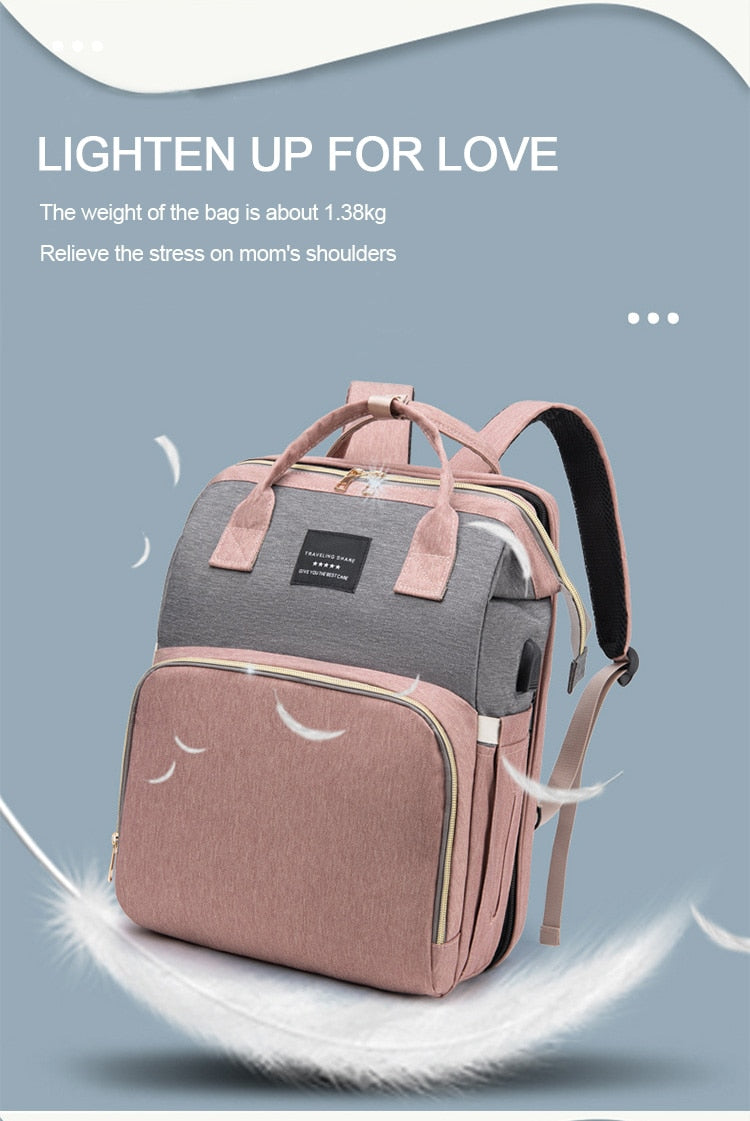 Large capacity Lightweight Portable Bag with Folding Crib Bed