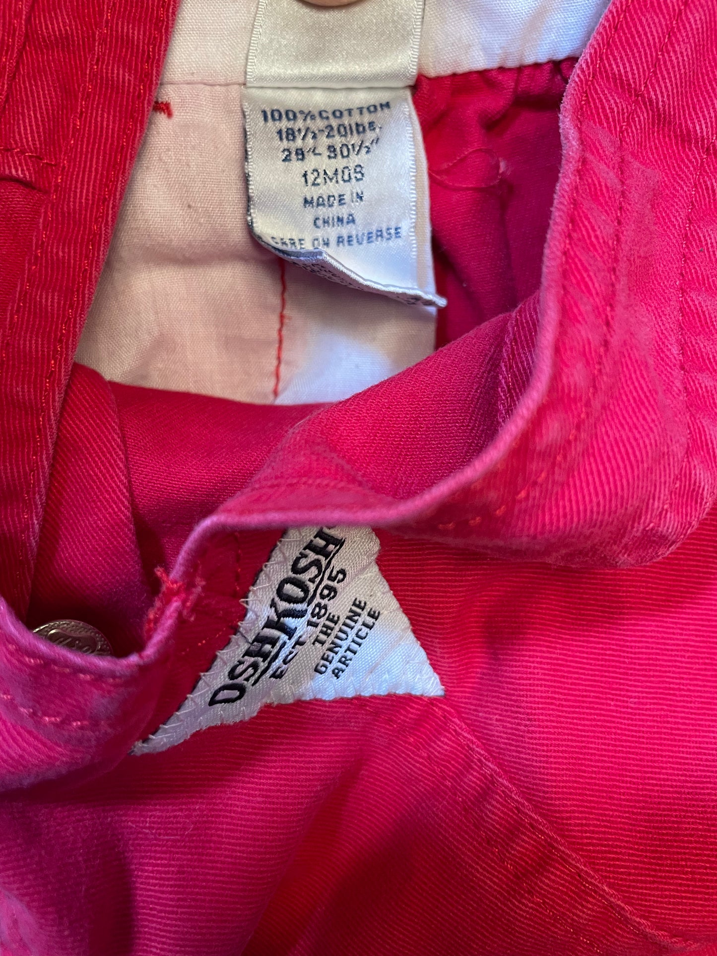 OshKosh Pink Coveralls 9-12M