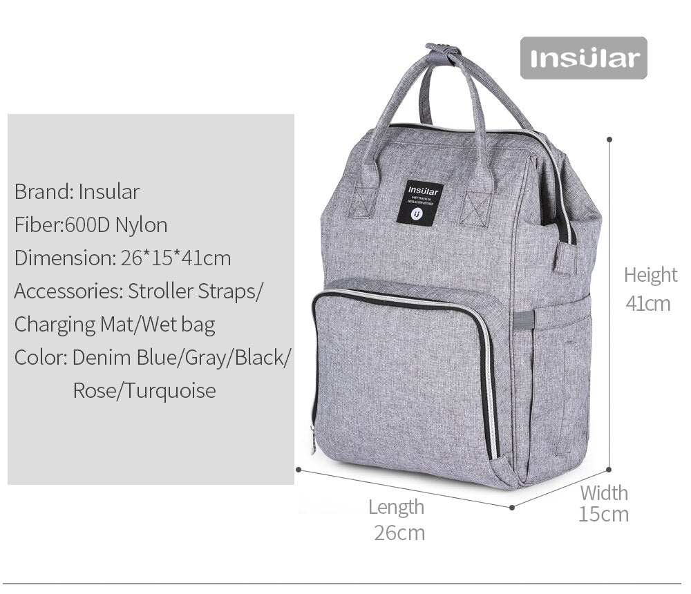 Multi-function Large Capacity Waterproof Diaper Bag