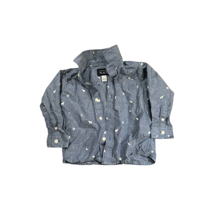 Children's Place wolf long sleeve button up