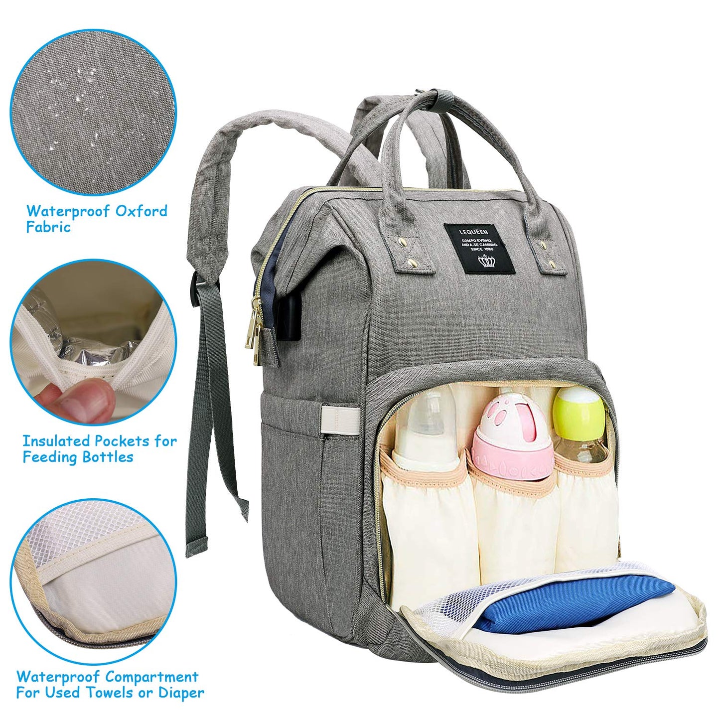 Large Capacity Waterproof Diaper Bag