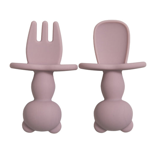 Infant Soft Silicone Mini Training Fork & Spoon Set