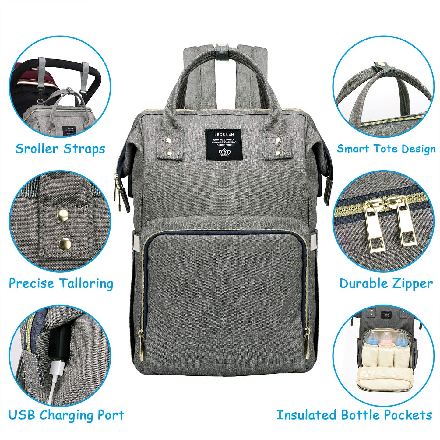 Large Capacity Waterproof Diaper Bag
