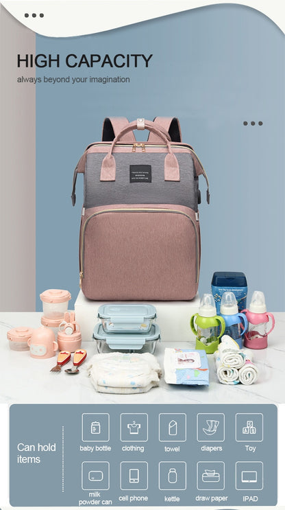 Large capacity Lightweight Portable Bag with Folding Crib Bed