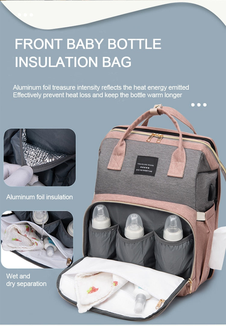 Large capacity Lightweight Portable Bag with Folding Crib Bed