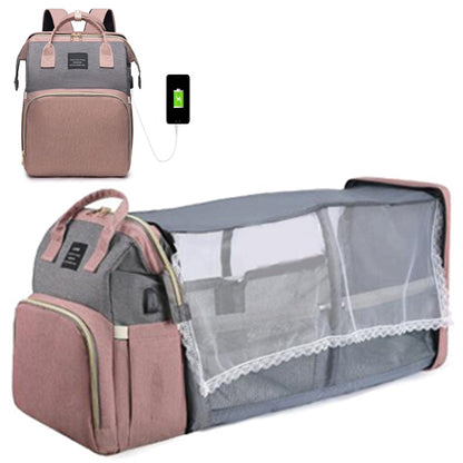 Large capacity Lightweight Portable Bag with Folding Crib Bed