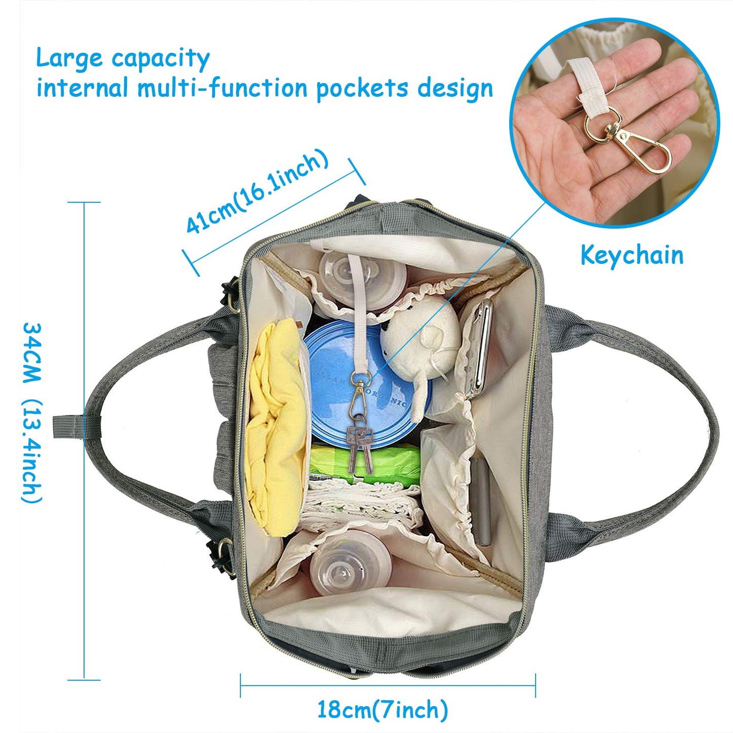Large Capacity Waterproof Diaper Bag